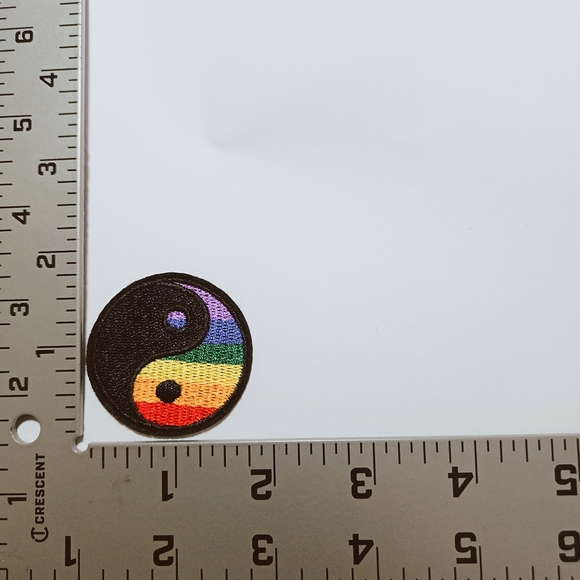 Iron On Patch-Crafts Material DIY Accessory-Rainbow Taiji-YingYang-A41 - Picture 2 of 3
